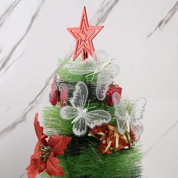 12шт Мини-Коледна Лента Клип Коледно Дърво за Украса Блясък Ръчно изработени Украшения