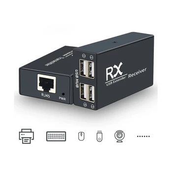 4 Порта USB 2.0 Хъб USB удължителен кабел за RJ45 Ethernet Cat5e/6 До 120 М USB удължителен кабел rj-45 поддръжка на клавиатура, мишка, принтер пръчка