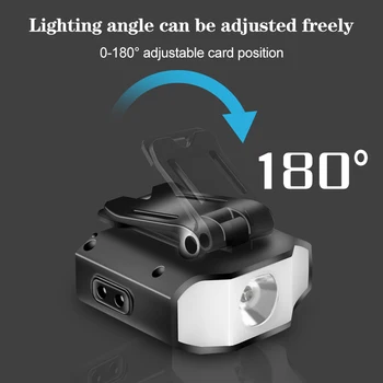 COB led фаровете Type-C, зареждане 1500 mah, сензор за близост, скоба за капаци, светлина, водоустойчив, с USB-адаптер за зареждане на автомобила, за нощно бягане