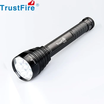 Led фенер TrustFire J18 Супер ярък 8000 Лумена се Използва батерия 18650 Водоустойчив 5 режима на осветяване Голям ловен тактически фенер
