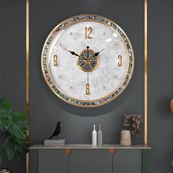 Месингови стенен часовник във формата на мивки на морския охлюв, Модерен луксозен Дом, с Кът за хол, Медни Безшумни часовници, Декорации за интериора