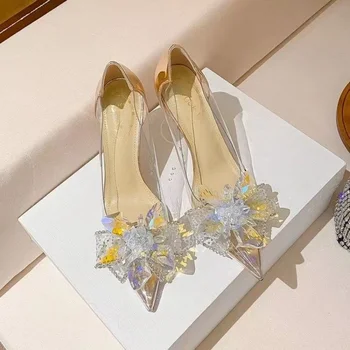 Новост 2023 г.; Лятна дамски обувки; Модни дамски обувки-лодка на висок ток с остър пръсти; Дамски сандали на плитки Обувки; Дамски обувки; Zapatos Mujer